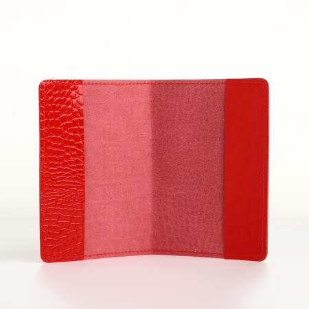 Cover for passport, Textura, red color-4