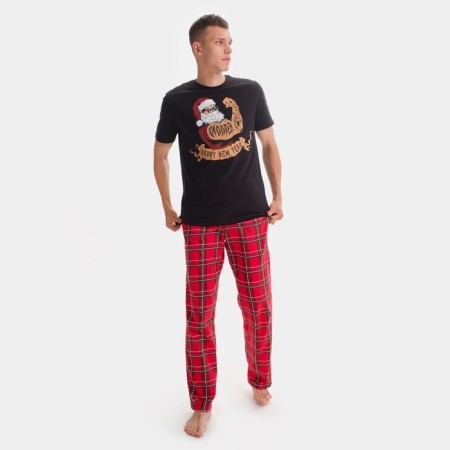 Pajama New Year's male KAFTAN "New Year", red/black color, size 54-6