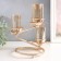 Summary metal, glass for 3 candles "Branch with leaves" D-5 cm gold 15x15x23.5 cm