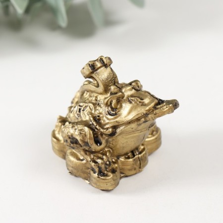 NECSK Polystone "Cash toad with a coin and a rod of Zhui" for bronze 5x6x4.5 cm-3
