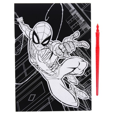 Engraving with a rainbow holographic base, A5 format, spider-man-3