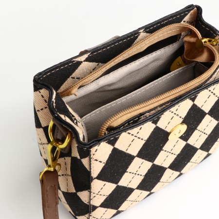 Cross-bodi with zipper, long belt, brown color-5