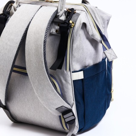 Women's backpack with a thermal carman, thermal drum - portfolio, gray/blue color-5