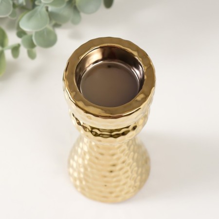 Ceramics candlestick per 1 candle "Terra" d = 3.5 cm gold 6x6x14.7 cm-2