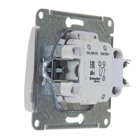 Glossa switch Sche GSL000153, 10 A, 2 keys, with backlight, hidden, white-1