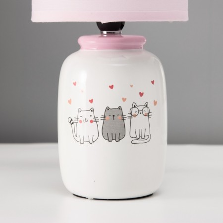 Board "cat" E14 40W white-pink 13x13x27 cm-5