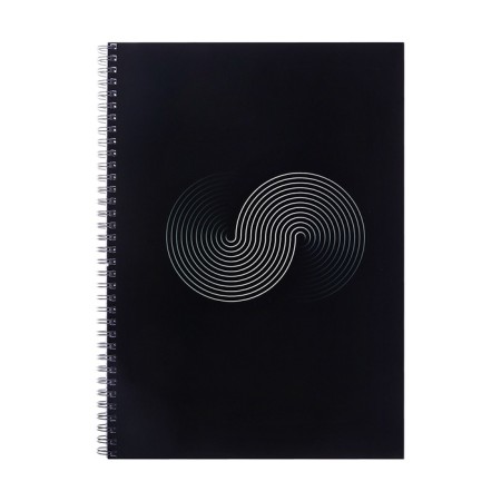 Notebook on the crest of Calligrata "Graphics on the Black", A4, 80 sheets, in a cage, cover coated cardboard, twin-lame, offset block
