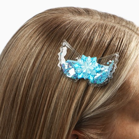 Hairpin with a shaker "Snowflake", 6 x 4.5 cm-1