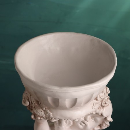 Figure pot "Angel with roses", aged, 1.8 l/ 24x24x70cm-5