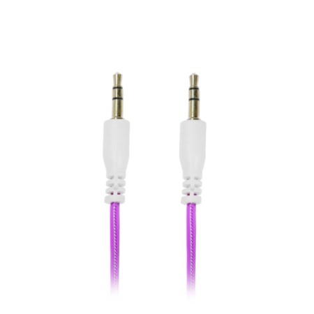 Audio Luazon, Jack 3.5 mm (M) -Jack 3.5 mm (M), transparent braid, 1 m, purple-1
