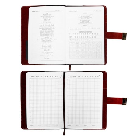 Diary of a low -up A5, 100 sheets in a cage, with a strap, leatherette cover (with a code lock) mix-14