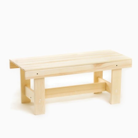 A bench (bench) wooden from linden 100 x 32 x 42 cm, without a back, for a bath and a summer residence, garden