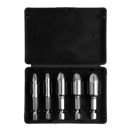 Set of tundra extractors, 5 pcs., Left thread, hexagonal shank-1