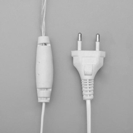 Garland "fringe" 4 × 0.6 m, IP44, white thread, 180 LED, white-blue glow, flashing, 220 V-4