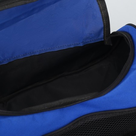 Sports bag with lightning, external pocket, long belt, blue/black color-4