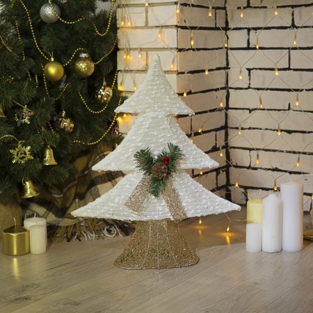 LED figure "Christmas tree" 40 × 50 × 10 cm, metal, textiles, 220 V, glow warm white-1