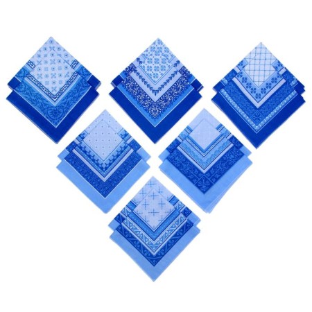 Men's handkerchiefs "Ethel" size 30x30 cm, (set 12 pcs,), blue color, MIX drawing-1
