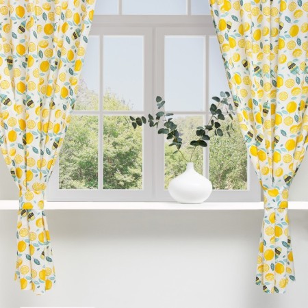 Curtains for the kitchen Ethel Lemonada 149x180 cm - 2 pcs, grabbing - 2 pcs, 80% HL, 20% PE