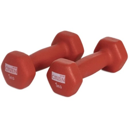 Neoprene dumbbells Citizen CDB 0010, 2 pcs 1 kg, red color