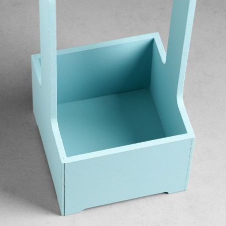 Kashpo - wooden box 13.5x13.5x30 cm gray -blue-2
