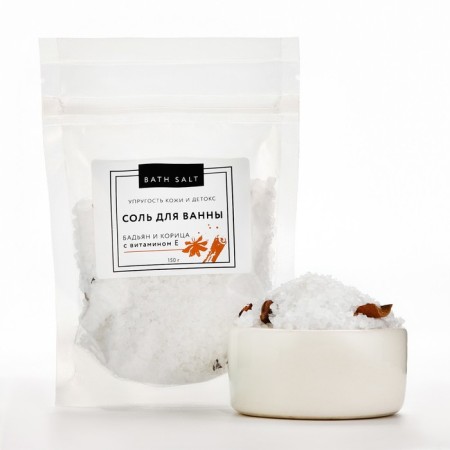 Bath salt, skin elasticity and detox, 150 g, spicy aroma, Beauty Fox-1