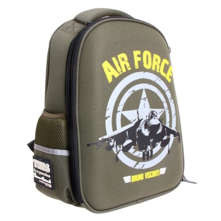 Frame backpack 38 x 30 x 20 cm, + pencil case, Bruno visconti "Militari Air Force"-1