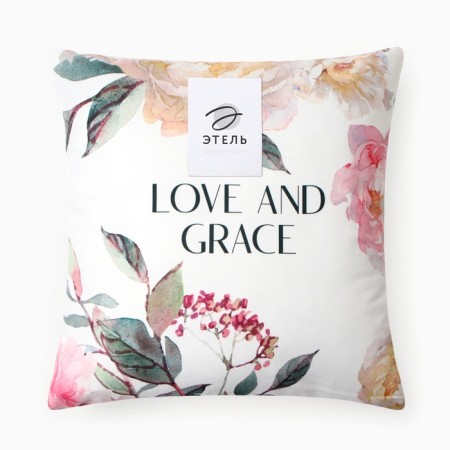 Ethel pillow "Love and Grace" 40x40 cm, velor, 100% p/e-4