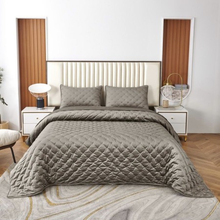 Set: bedspread, pillowcase, size 160x220 cm, 50x70 cm, color light gray