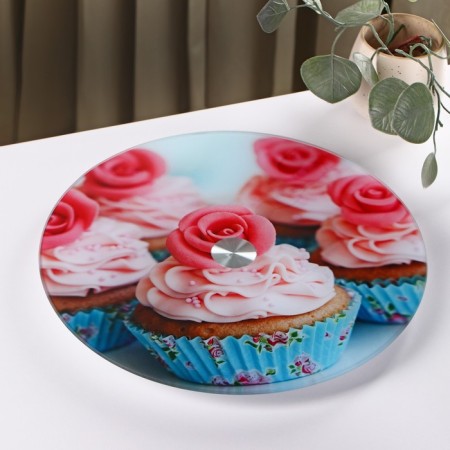 Glass stand for the cake rotating shares "Muffin", D = 32 cm ㅤ-2