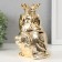 Pigger Ceramics "Eagle owl in the crown and mantle" gold 12x12x18.5 cm