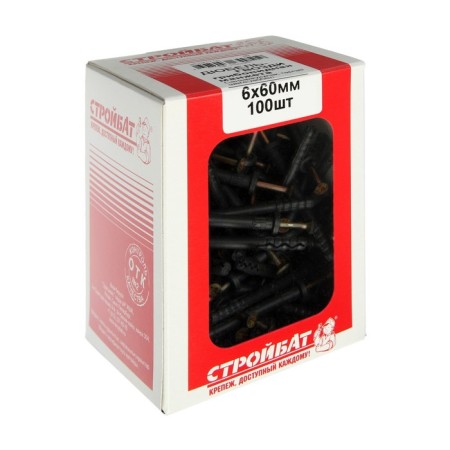 Dowel-gvo "Stroybat", polypropylene, mushroom cuff, 6x60 mm, 100 pcs-3