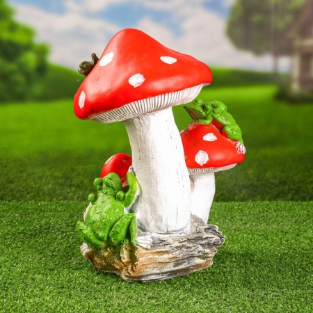 Garden figure "Mushroom with a frog" average, 31x22cm-2
