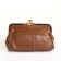 Cosmetic bag, 3 departments, outer pocket, brown color
