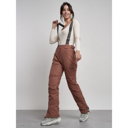 Semi -combinezone ski insulated female winter, size 50, brown color-3