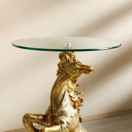 Decorative table "Golden Horse" 45x45x84 cm-5