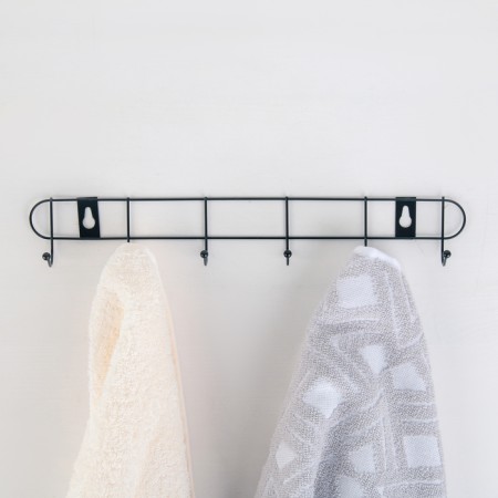 The hanger wall -mounted on 6 hooks "Light", 34 × 5.5 × 3 cm, black color-1