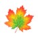 Decoration on the adhesive tape "Maple leaf" Green, orange, 18x18 cm