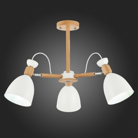 Ceiling EVOLUCE lamp. Sle103802-03. Balcamo. 3x60 watts, E27, 59x59x45 cm, color light wood, white-2