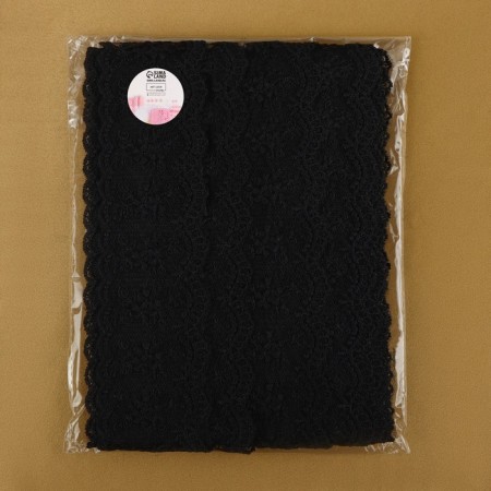 Lace on a grid, 55 mm × 9 ± 0.5 m, black color-2