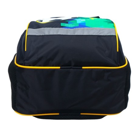 School backpack, 39 x 24 x 19 cm, ergonomic back, calligrata a "football", black-7