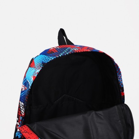 School backpack from lightning textiles, external pocket, blue/red color-5