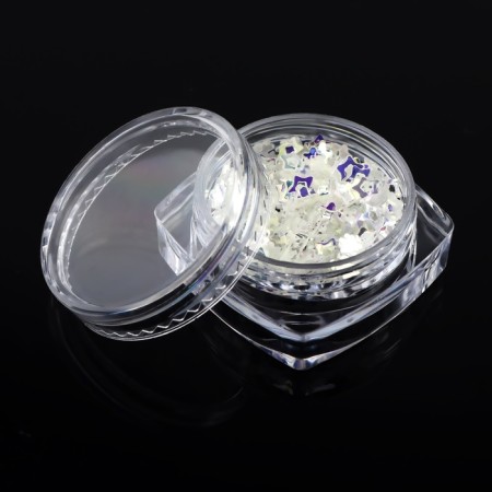 Sequins for the decor "Star Sky", white/holographic color-3