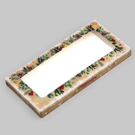 Gift box for tiles of chocolate with the window "Make desire", 17.1 x 8 x 1.4 cm