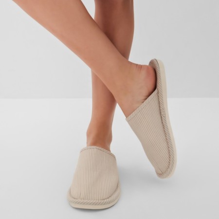 Women's slippers, size 38-39, beige color-2