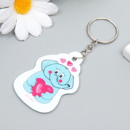 EVA keychain "Elephant with heart" 3.8x6 cm-1