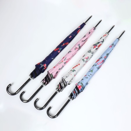 Umbrella - a semiautomatic “peonies” cane, Eponge, 8 spokes, r = 51 cm, color mix-3