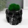 Kashpo concrete "Skull Silence" with moss 6.5x10 cm black (moss green stabilized)