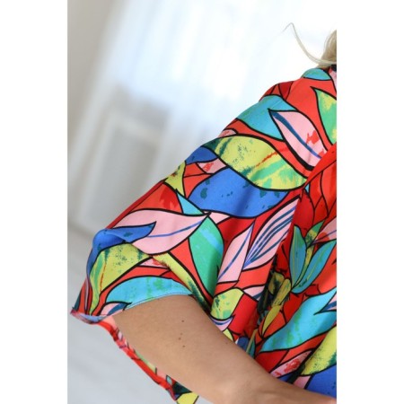 Female blouse, size 50, red color-7