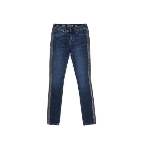 Women's jeans modeling with CONTE Elegant lamps, size XS, dark blue color-2