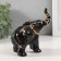Souvenir Ceramics "Black African Elephant with a chain on the trunk" Gold/Rhin